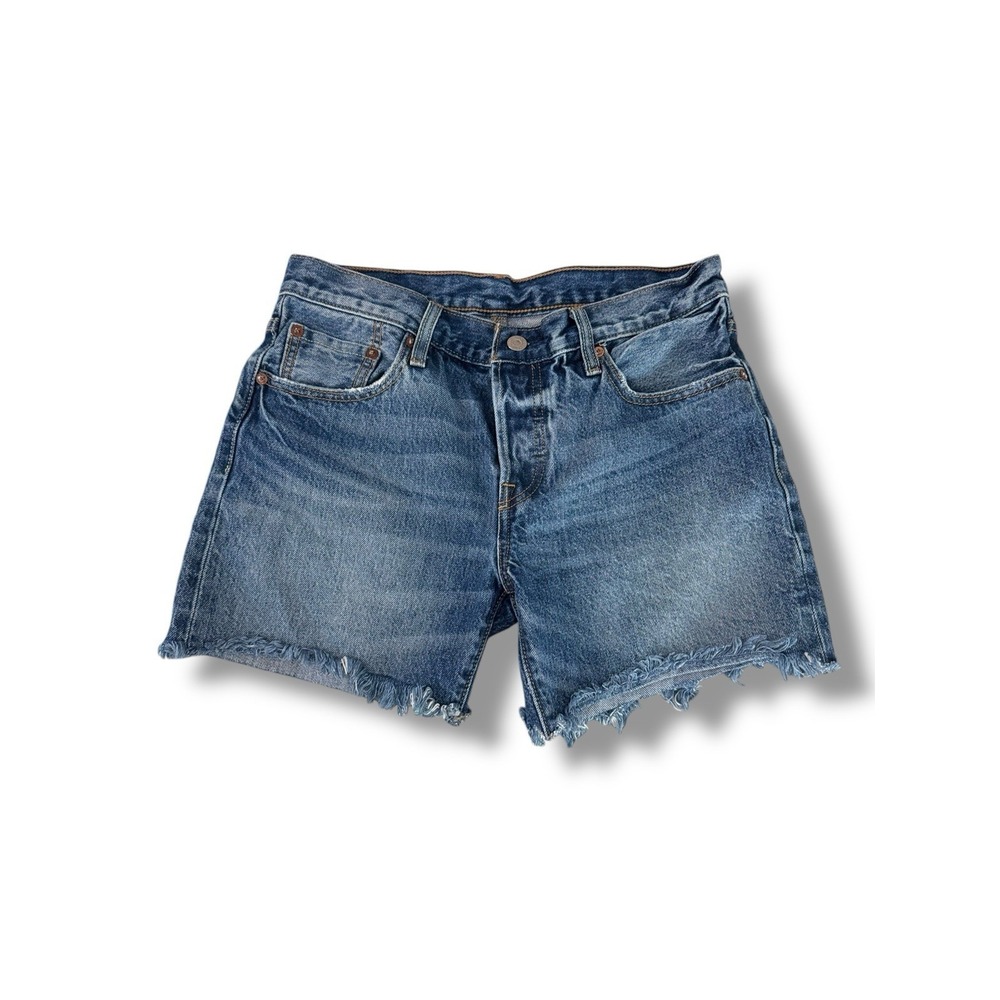 Levi's 501 CT Women's 26 Blue Denim Jean Shorts‎ Frayed Hem Casual Distressed